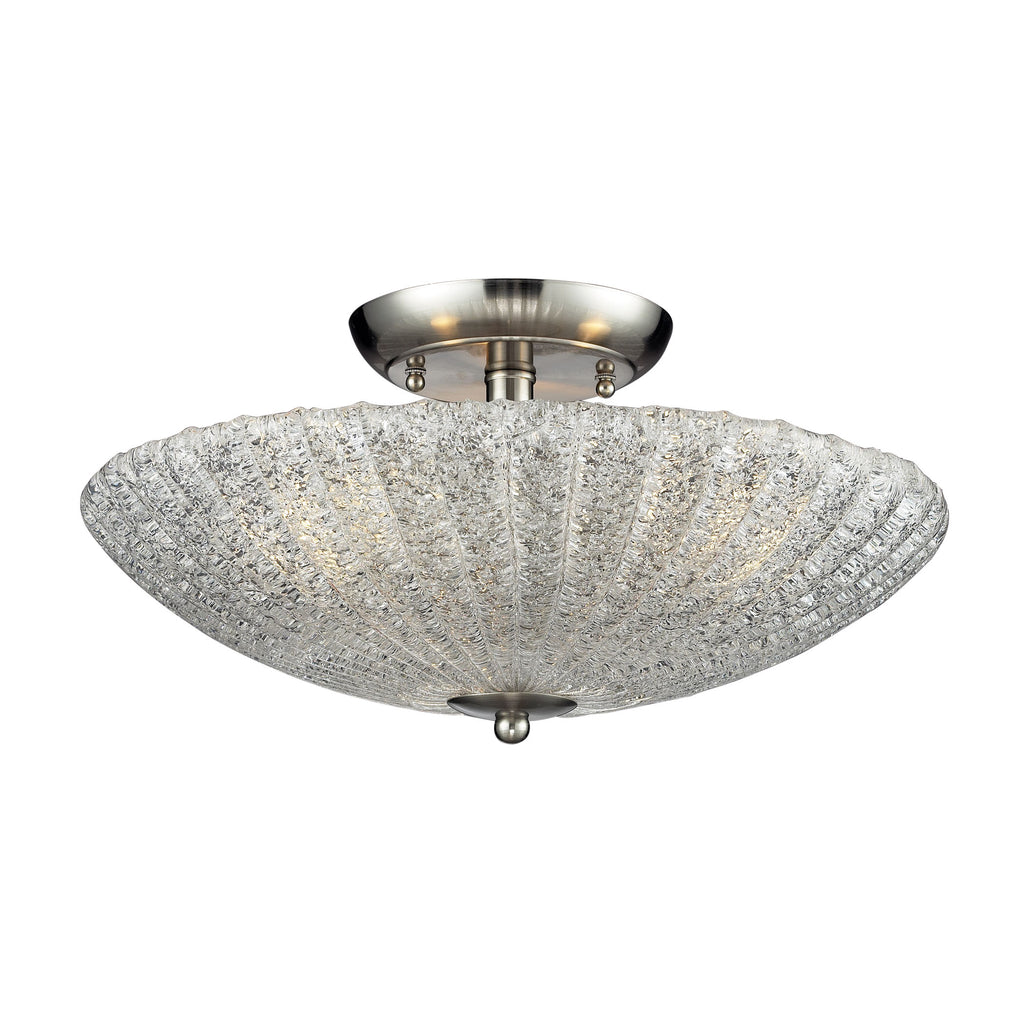 Luminese 3-Light Semi-Flush in Satin Nickel