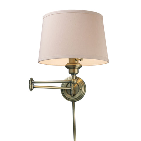 D Westbrook 1-Light Swingarm sconce in Antique Brass