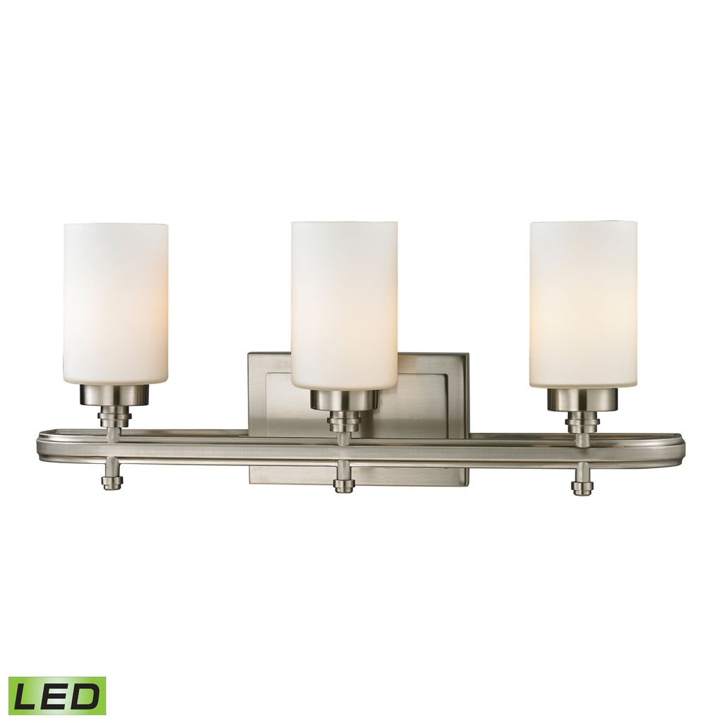 Dawson Collection 3 light bath in Brushed Nickel - LED, 800 Lumens (2400 Lumens Total) with Full Sca