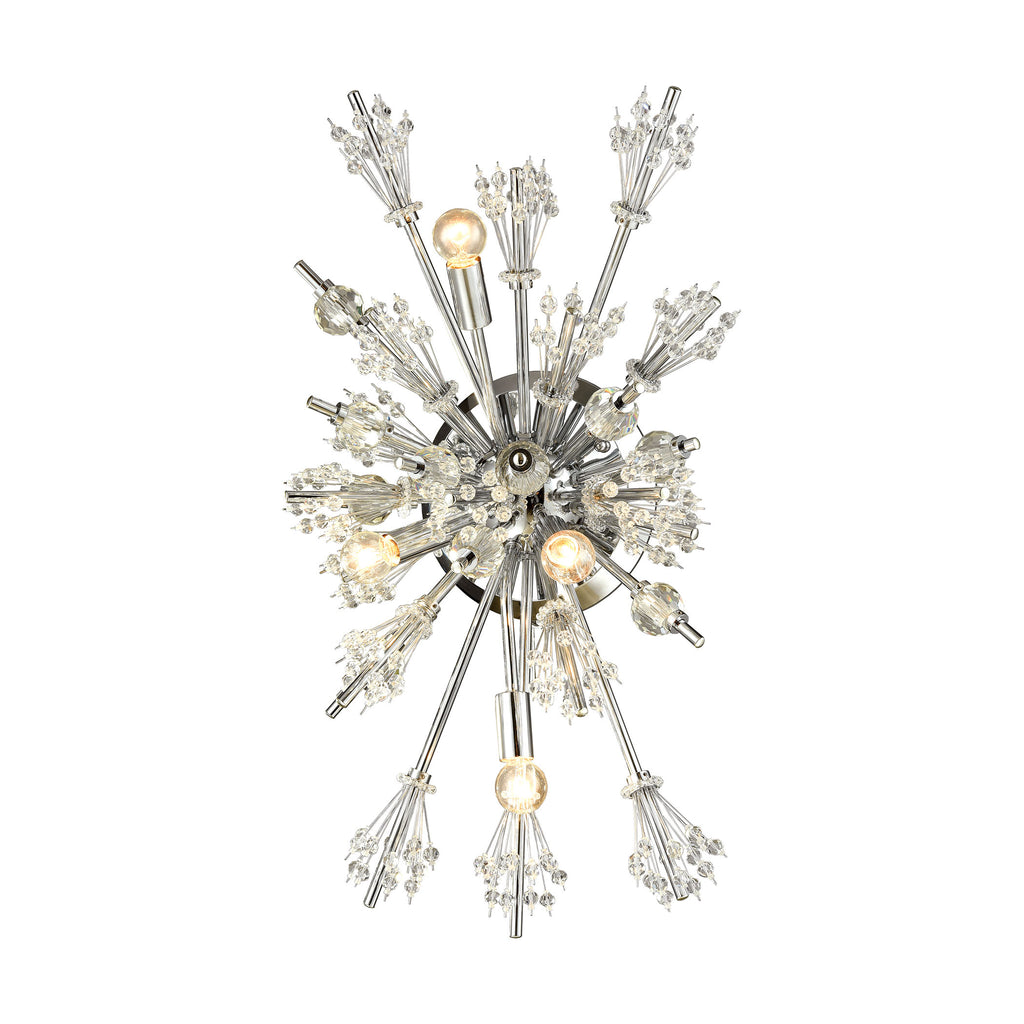 Starburst 4 Light Wall Sconce in Polished Chrome