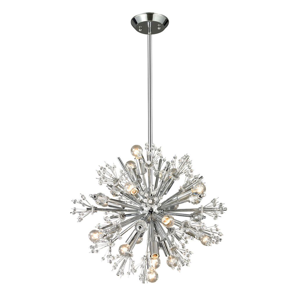 Starburst Collection 15 light chandelier in Polished Chrome