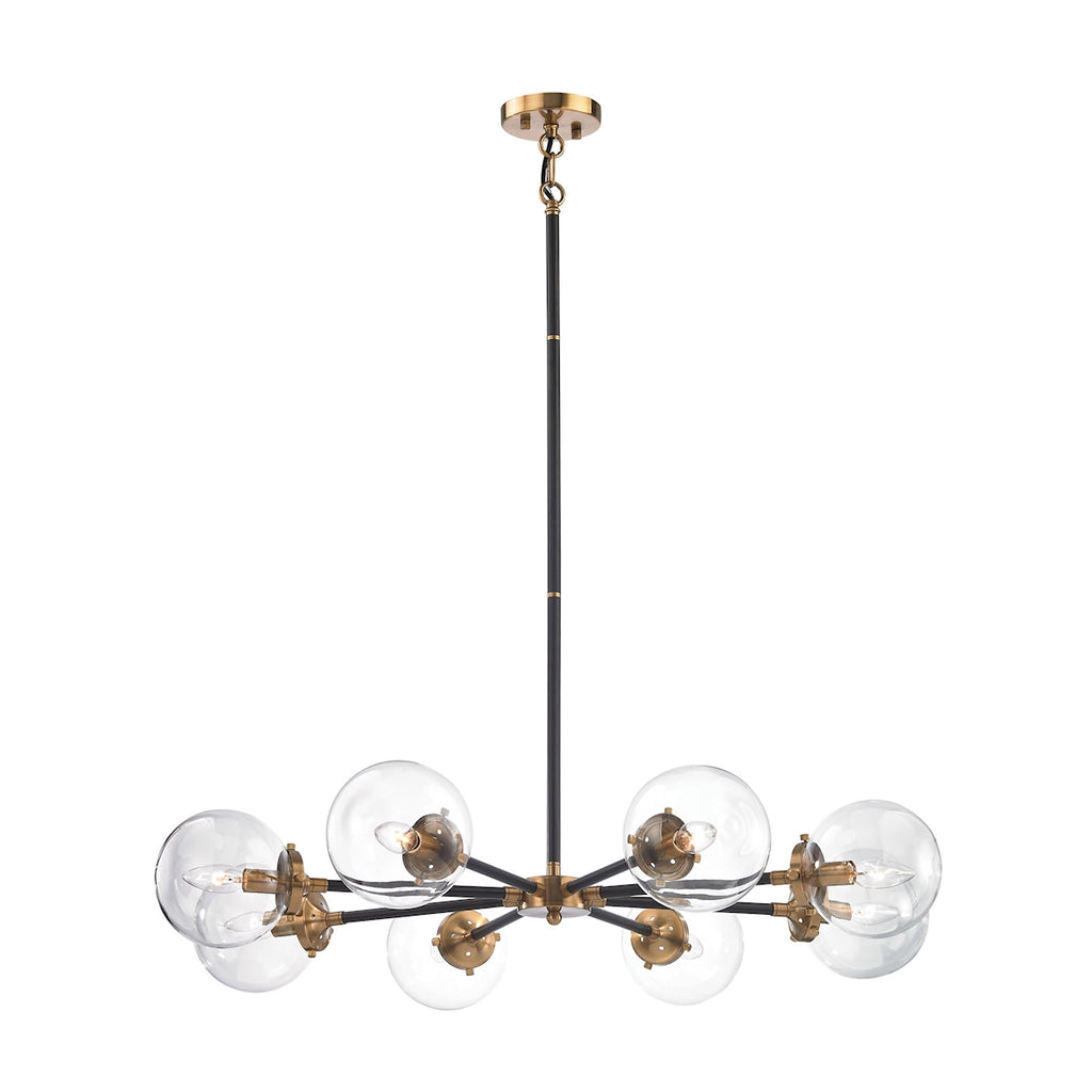 Boudreaux 8-Light Chandelier in Matte Black and Antique Gold