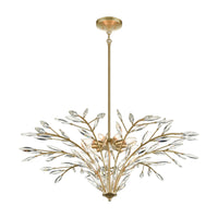 Flora Grace 9-Light Chandelier in Champagne Gold with Clear Crystal