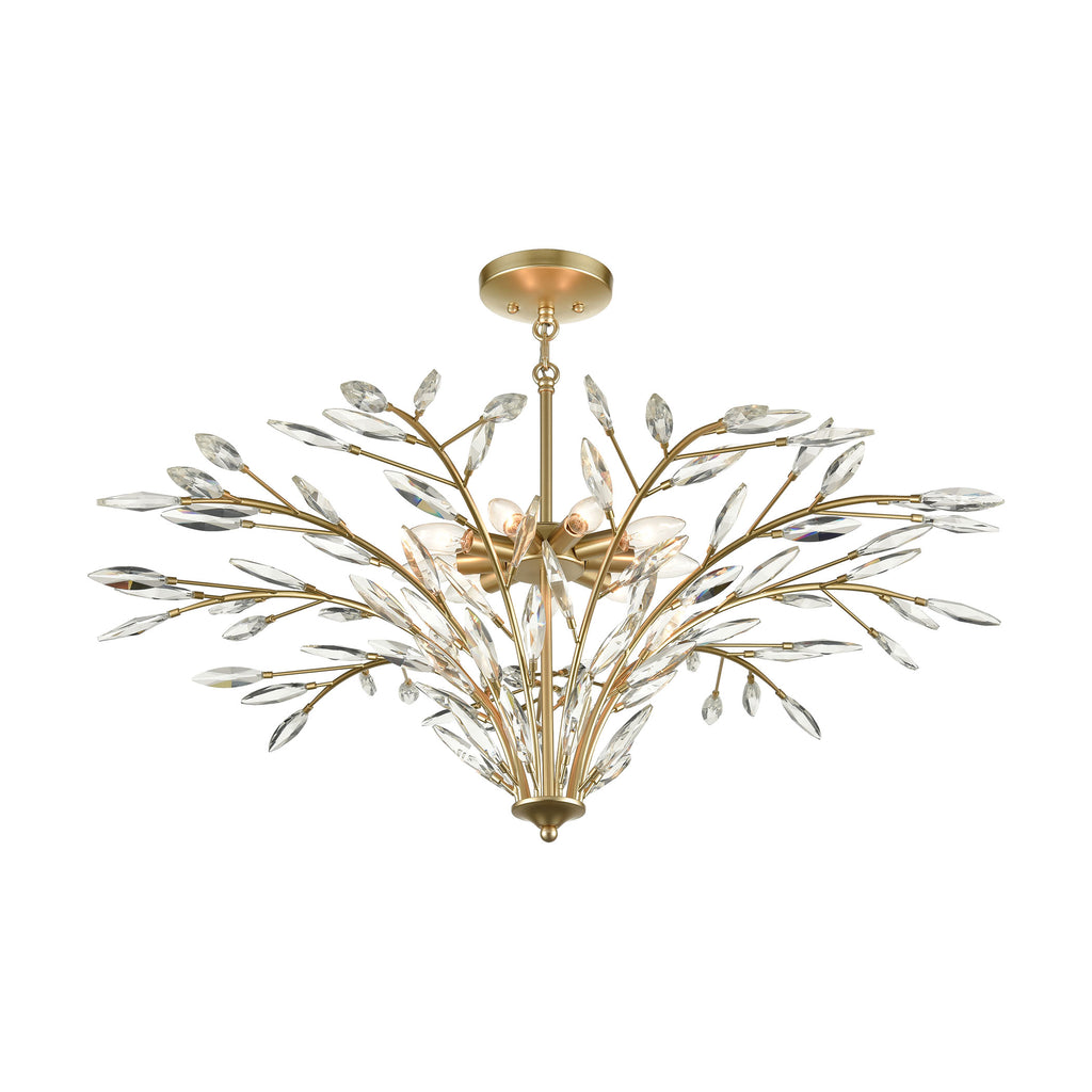 Flora Grace 9-Light Chandelier in Champagne Gold with Clear Crystal