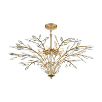 Flora Grace 9-Light Chandelier in Champagne Gold with Clear Crystal