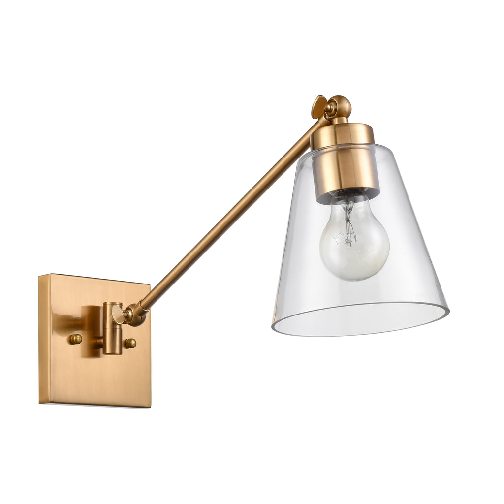 East Point 14.5'' High 1-Light Swingarm Sconce - Satin Brass