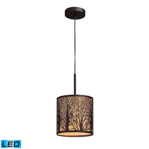 Woodland Sunrise 1-Light Pendant in Aged Bronze - LED Offering Up To 800 Lumens (60 Watt Equivalent)