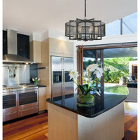 Slatington 6-Light Chandelier in Brushed Nickel and Silvered Graphite with Metal Mesh Shade