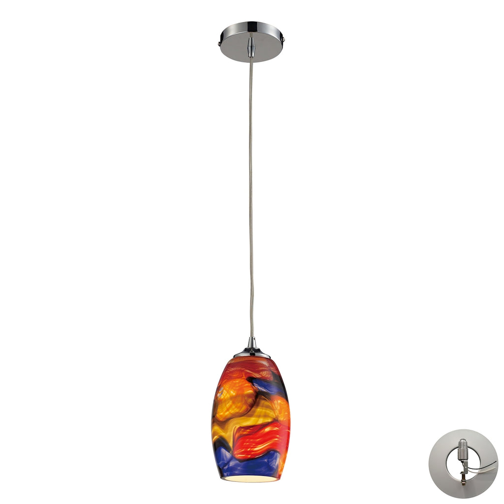 Surrealist 1 Light Pendant in Polished Chrome Includes An Adapter Kit To Allow for Easy Conversion O