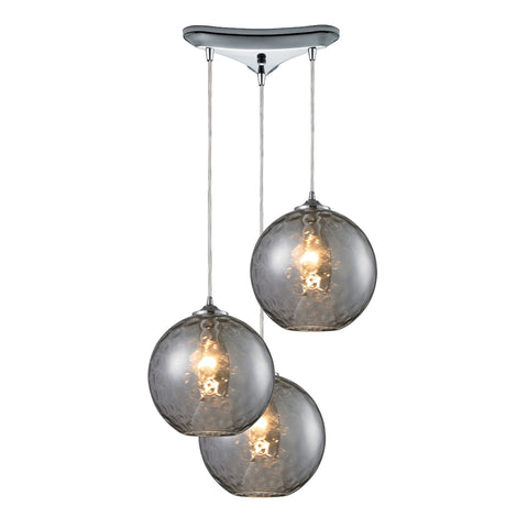 Watersphere 3- Light Pendant in Polished Chrome