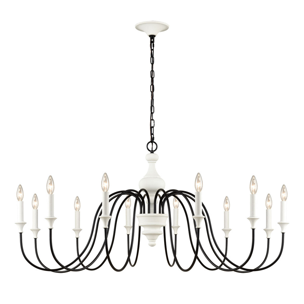 Val de Loire 48'' Wide 12-Light Chandelier - White