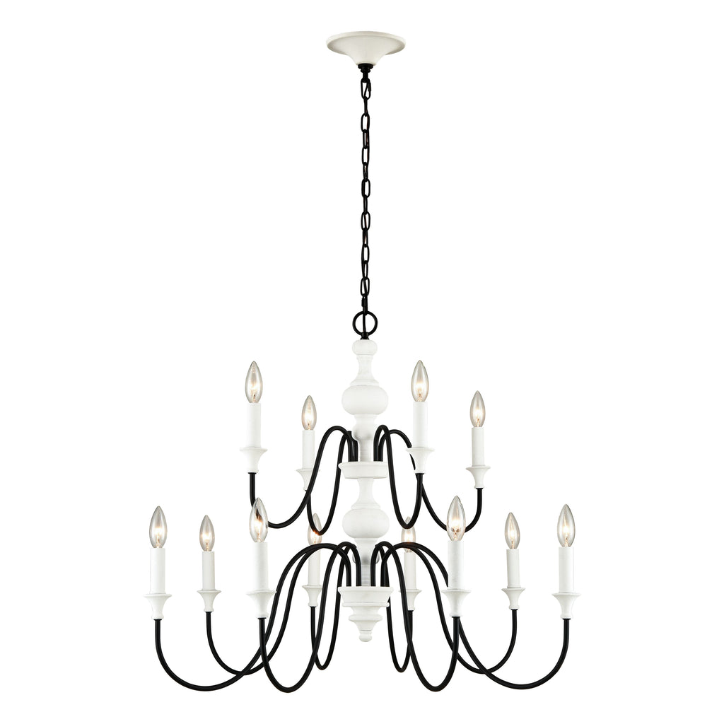 Val de Loire 36'' Wide 12-Light Chandelier - White