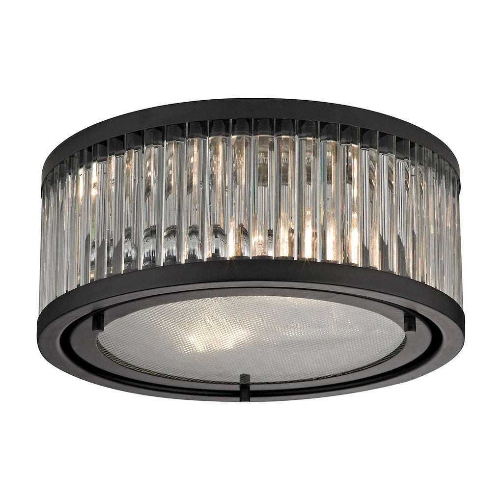 Linden Collection 2 light flush mount in Oil Rubbed Bronze