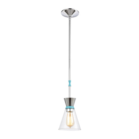 Modley 1-Light Mini Pendant in Polished Chrome with Clear Glass