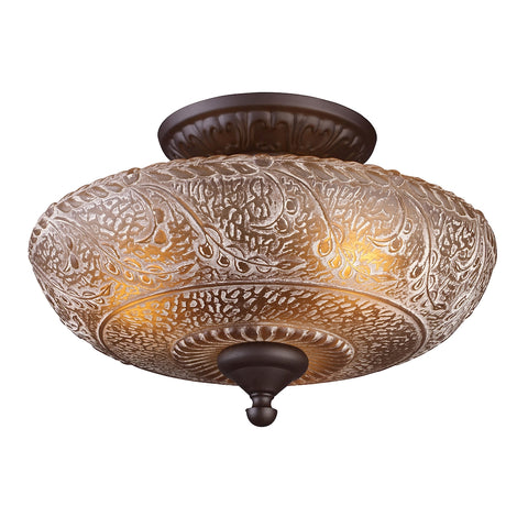 Norwich 3-Light Semi-Flush in Oiled Bronze