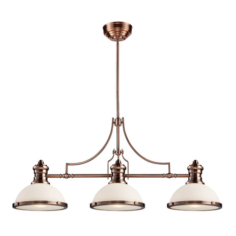 Chadwick 3-Light Billiard in Antique Copper