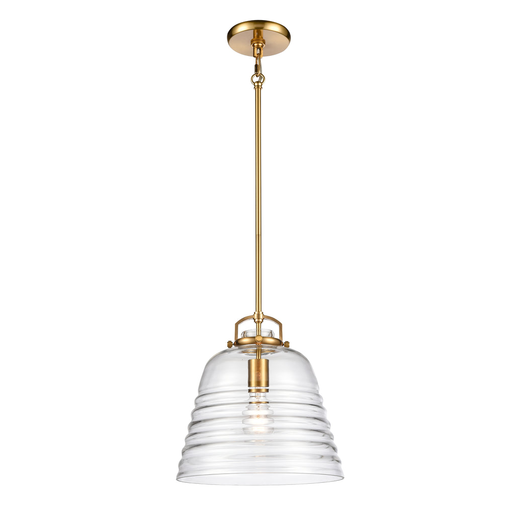 Current 12'' Wide 1-Light Pendant - Satin Brass