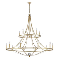 Noura 60'' Wide 15-Light Chandelier - Champagne Gold