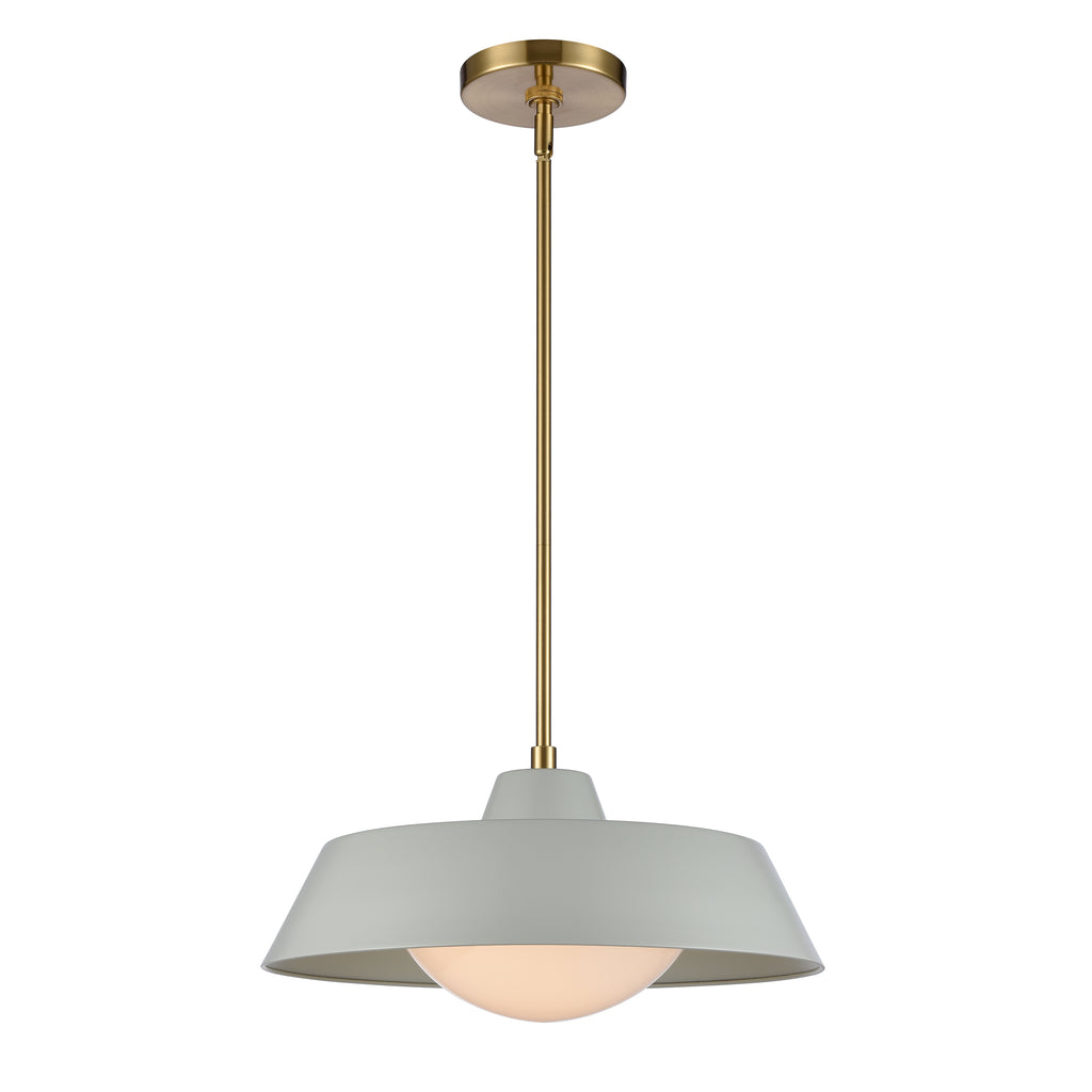 Gilman 16'' Wide 1-Light Pendant - Satin Brass with Powder Blue