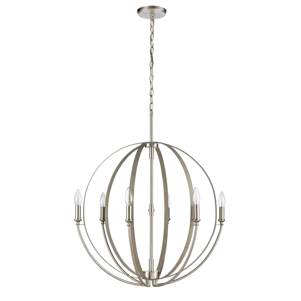 Rotunde 26'' Wide 6-Light Chandelier - Beechwood